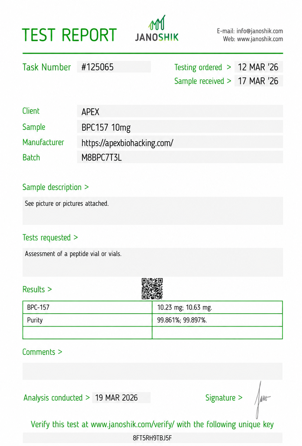 Certificado BPC-157