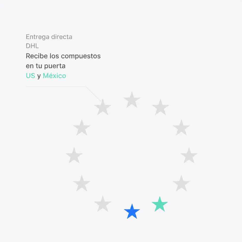 Recibe los compuestos con seguimiento DHL en EE. UU. y México.